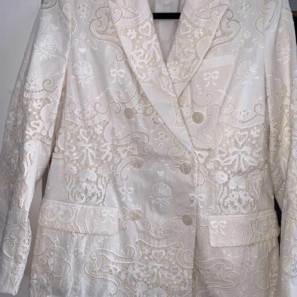 LoveShackFancy Cream Lace Blazer - Picture 10 of 10